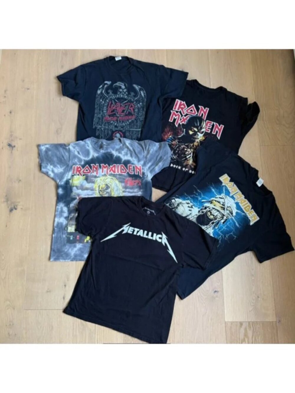 Vintage Band T-Shirt Bundle 5-Pack Metallica, Iron Maiden  and Slayer - Medium